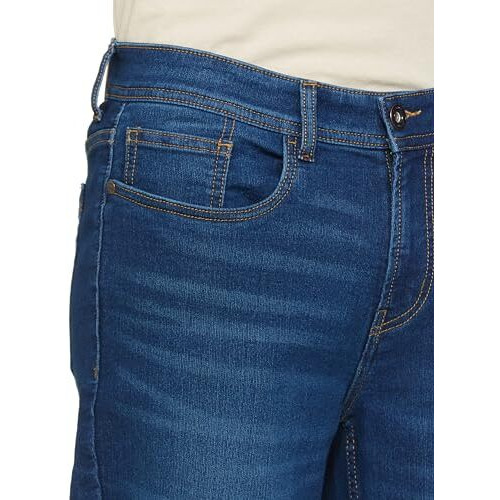 INKD Men's Contrast Stitch Stretchable Regular Fit Jeans