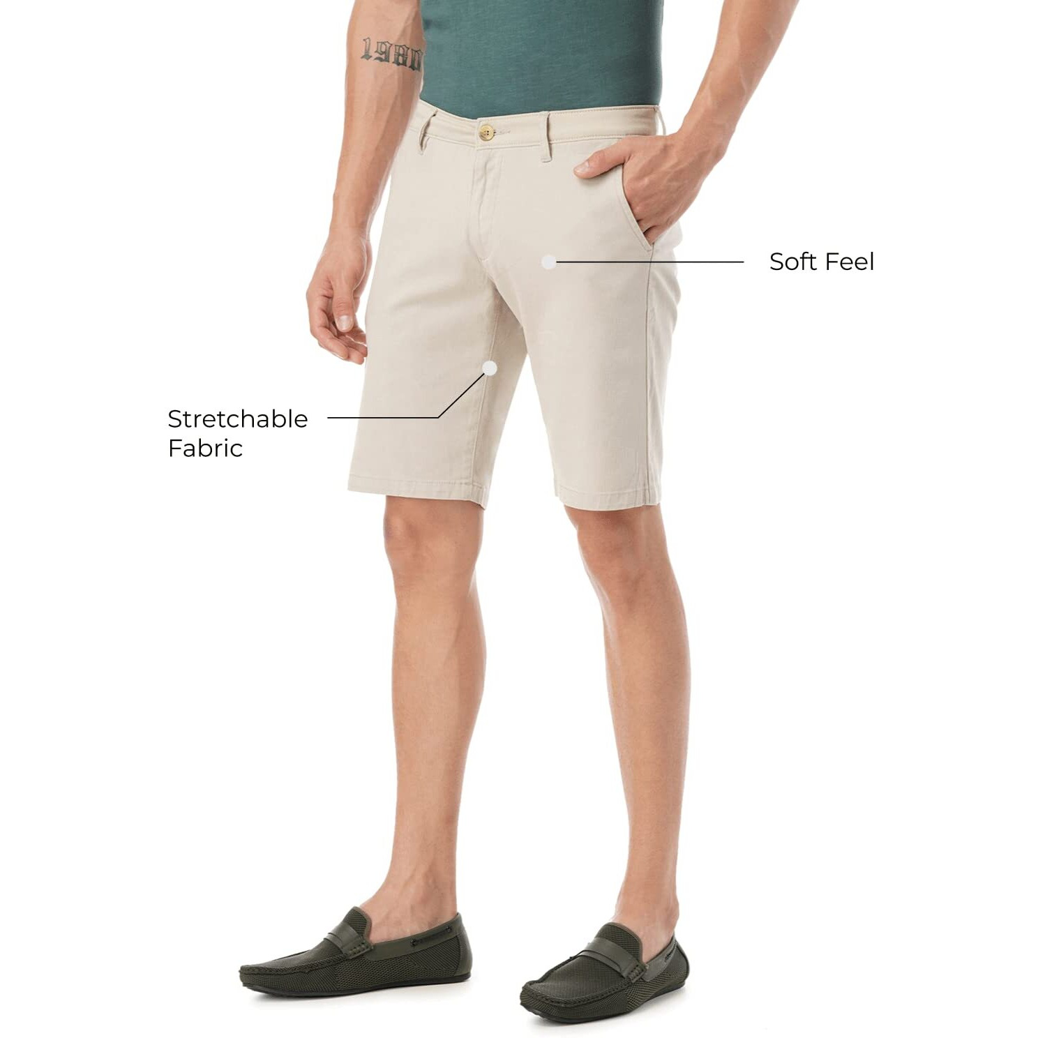 FYLTR Men's Chino Shorts (FYLSS23MK-001_Beige_28)