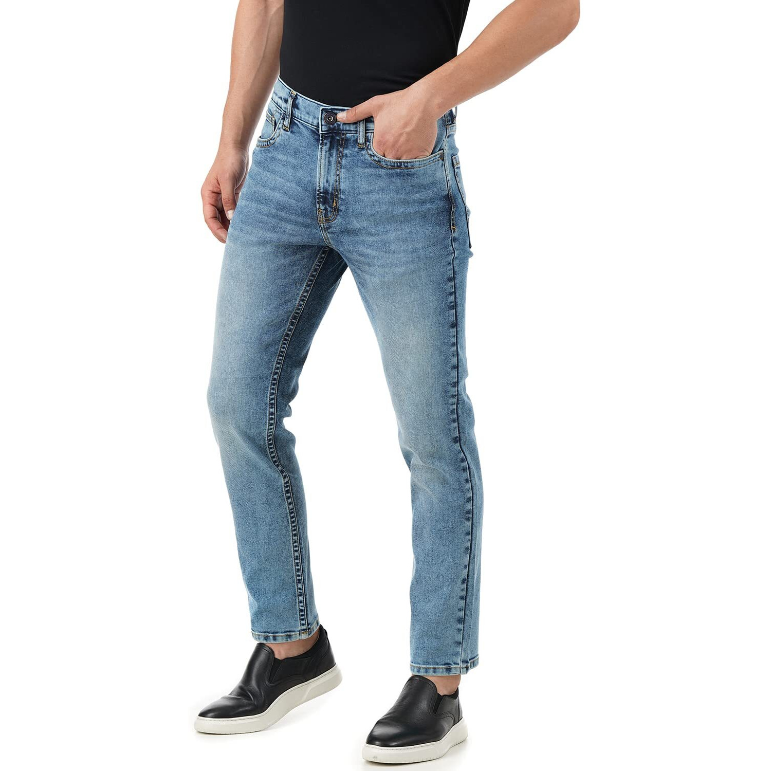 INKD Men's Lightweight & Stretchable Regular Fit Jeans