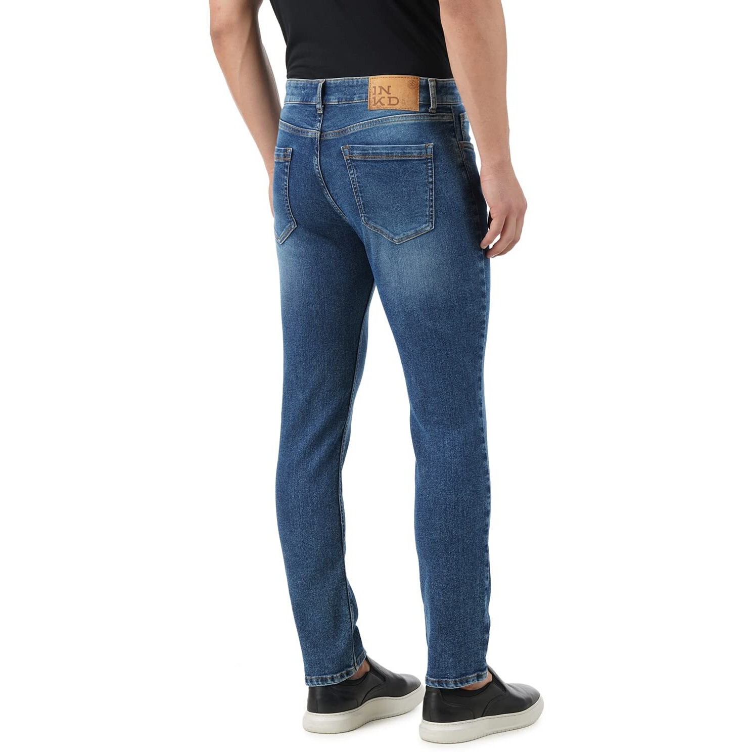 INKD Men's Stretchable Regular Fit Jeans (INDIGO - Sky Why, 28)
