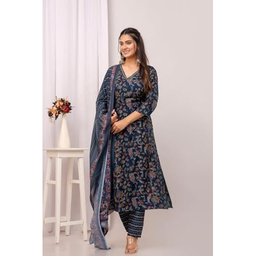 Kurta Set For Women || 3pic Kurta For Women (SP 212-233) (Blue 1, XL)