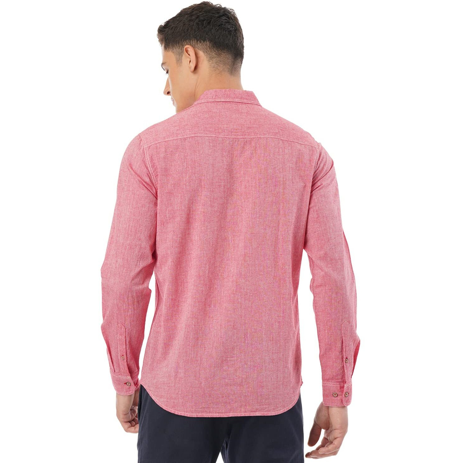 FYLTR Men's Solid Regular Fit Shirt (FYLSS23MS-015_Red Rage L)