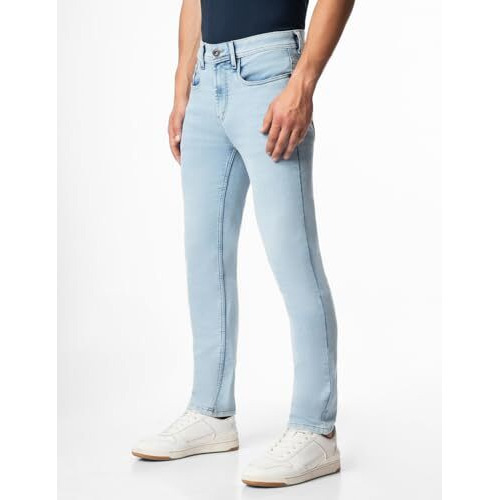 INKD Men's Contrast Stitch Stretchable Regular Fit Jeans