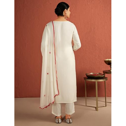 Kaari Rayon Staple Women's Kurta Set (KAAAW24WSKD-92030_Frangipani Cream _XL)