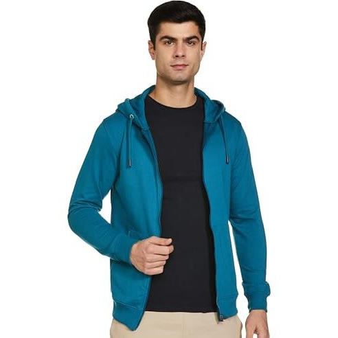 FYLTR Men's Casual Zip-Up Hoodie with Drawstring Detail - Utility Pockets | Full Zipper | Casual Winterwear for Men