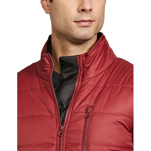 FYLTR Men's Lightweight Winter Puffer Jacket with Contrast Piping Detail - Stand Collar | Full Zipper | Side Pockets | Ribbed Hem & Cuff