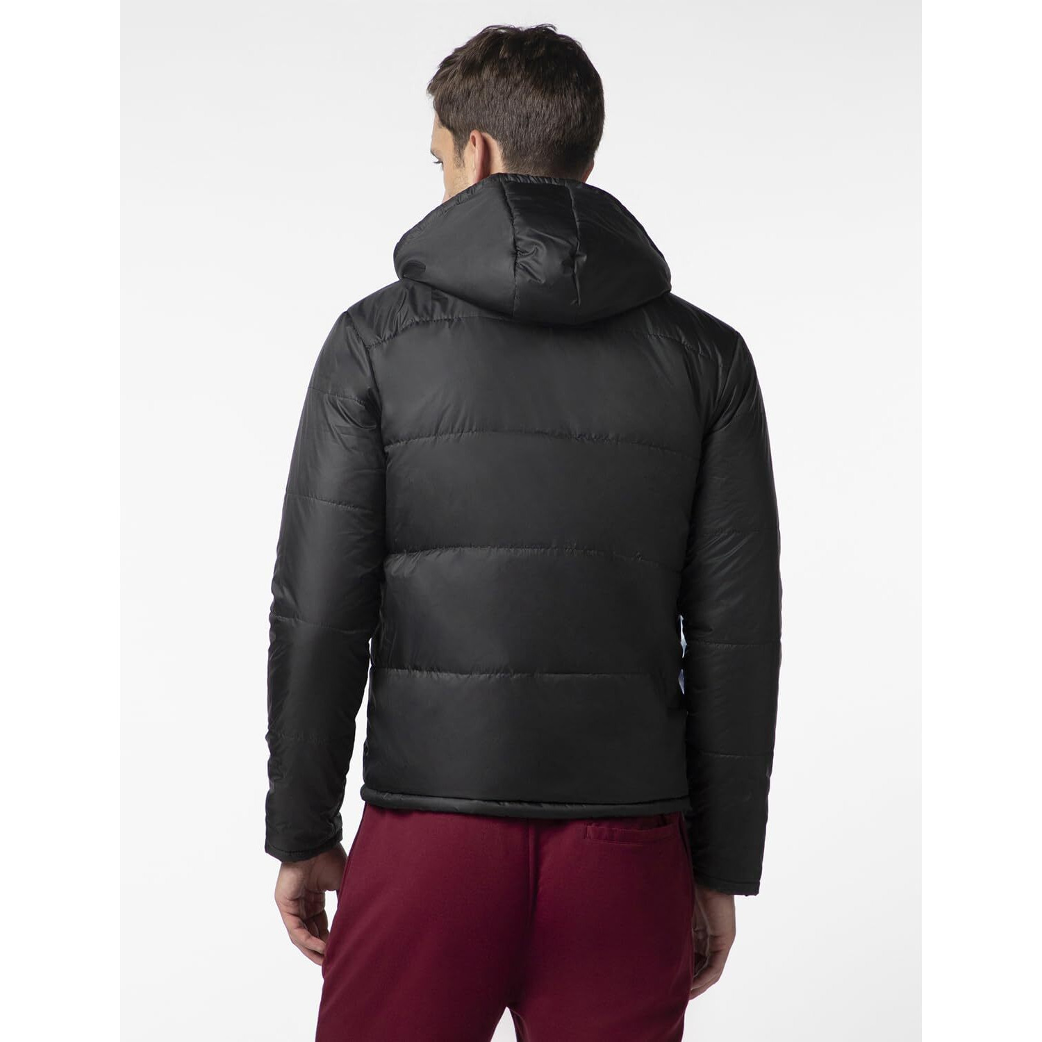 FYLTR Men's Lightweight Winter Puffer Jacket with Stand Collar & Hood- Full Zipper | Side Pockets | Front Patch Pockets with Snap Button