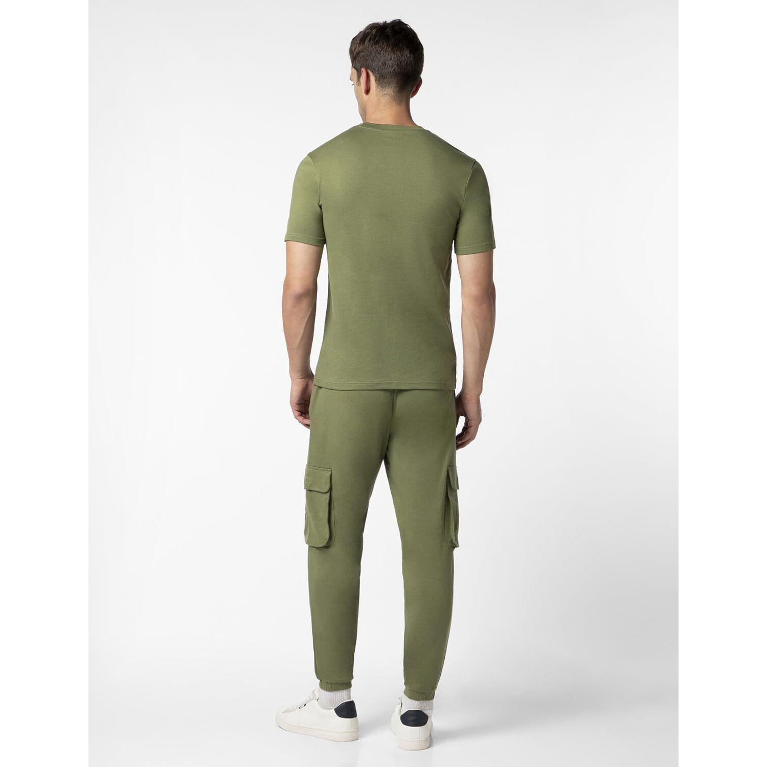 FYLTR Men's Crewneck T-shirt & Cargo Jogger Co-ord Set - 100% Cotton | Half Sleeve T-shirt| Jogger with Side & Cargo Pockets