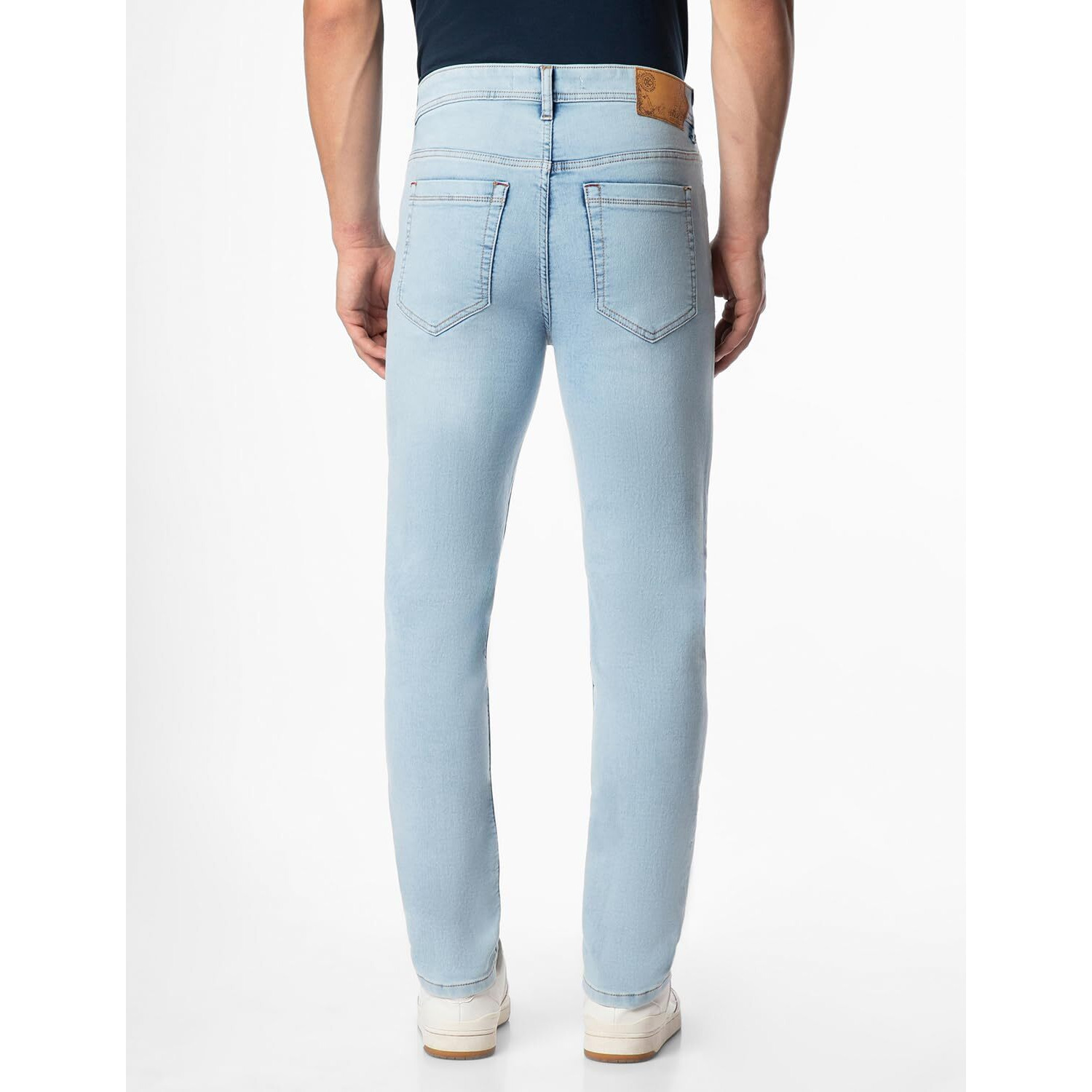 INKD Men's Contrast Stitch Stretchable Regular Fit Jeans