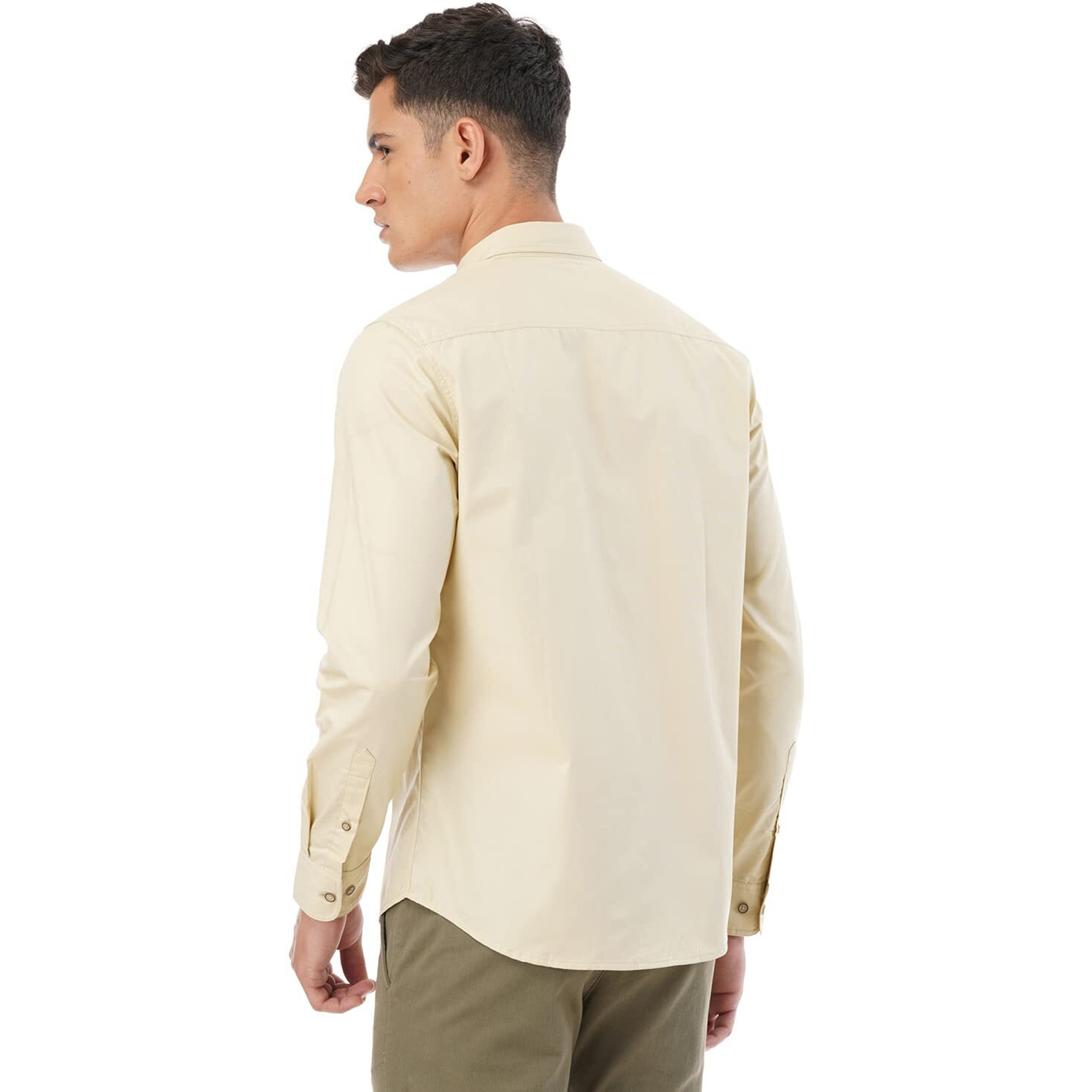 FYLTR Men's Solid Regular Fit Shirt (FYLSS23MS-011_Golden Mirage M)