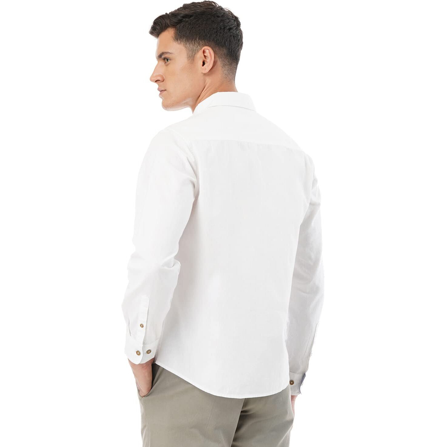 FYLTR Men's Solid Slim Fit Shirt (FYLSS23MS-010_Wicked White M)