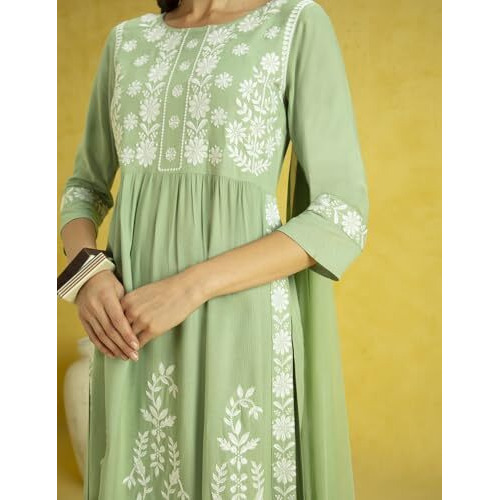 KAARI Rayon 7525 Women's Kurta Suit Set (KAAAW24WSKD-70018_Pista Green_Small)