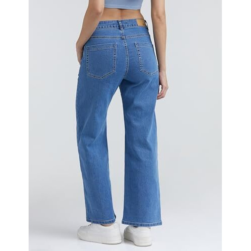 INKD Classic 2130 Women's High Rise Jeans (INKSS24WJN-407_Denim Drama_30), Green