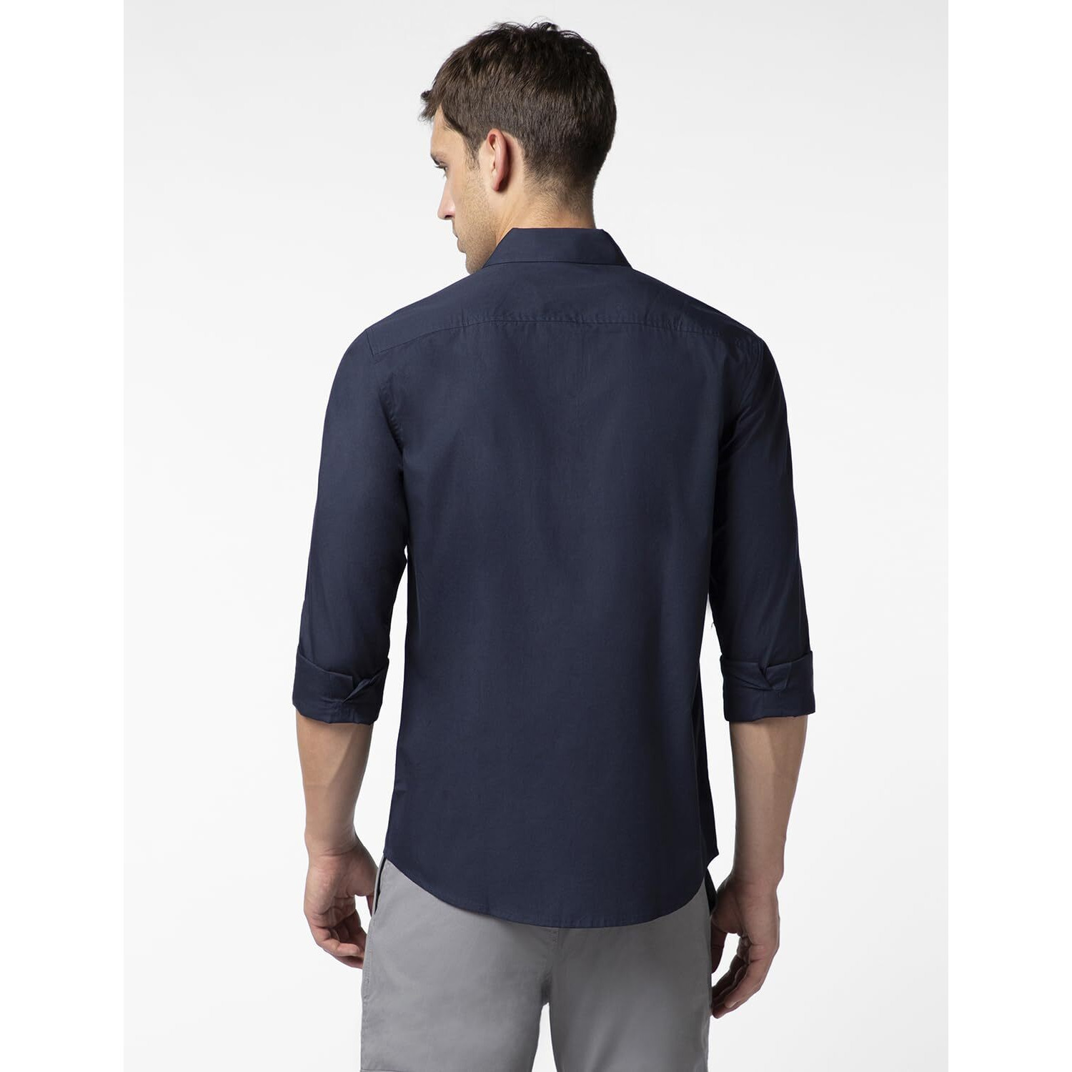 FYLTR Men's Solid 100% Cotton Casual Full Sleeves Shirt with Pocket