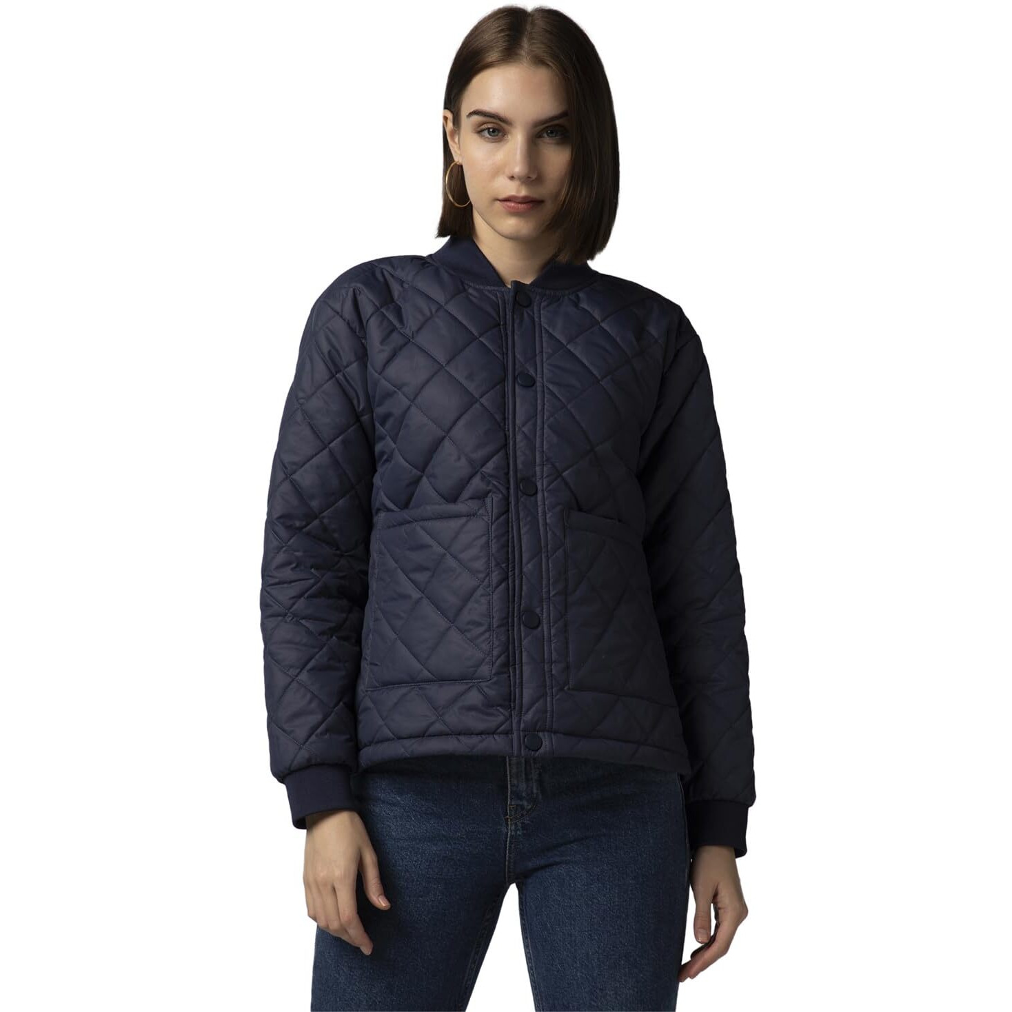FYLTR Women's Winter Puffer Jacket with Patch Pockets - Stylish Boxy Fit | Full Sleeves | Extended Placket | Snap Button | Casual Winterwear for Women