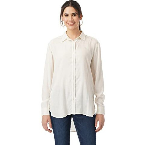 FYLTR Women's Solid Regular Fit Shirt (FYLSS23WB-022_Ivory White L)