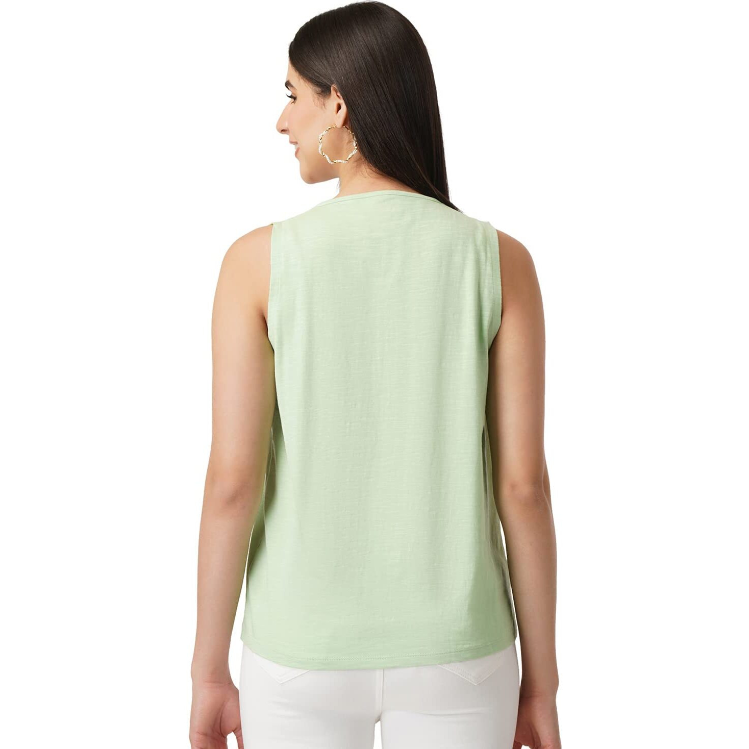 FYLTR Women's Solid Regular Fit Blouse (FYLSS23WKT-003_Green Dreams M)