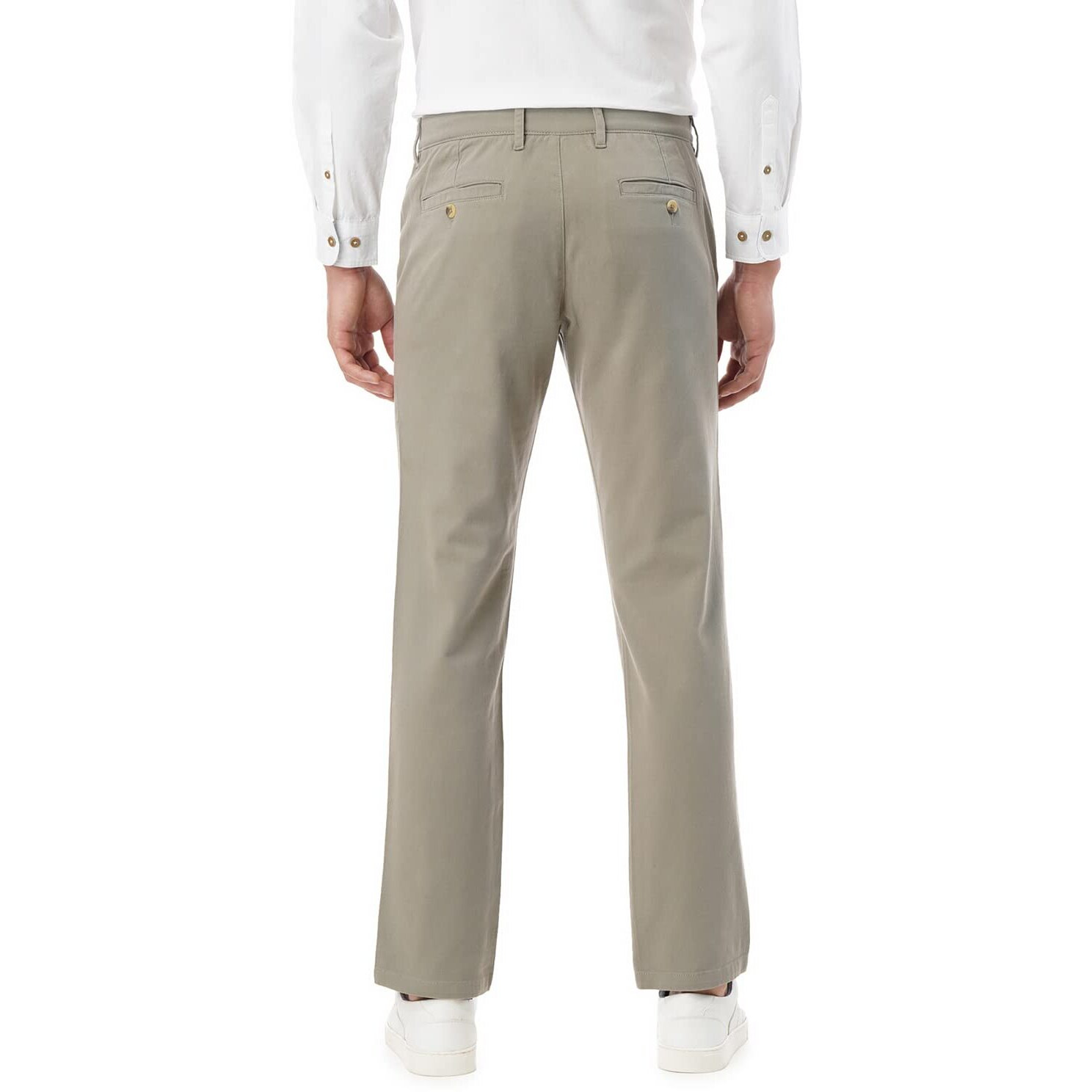 FYLTR Men's Straight Fit Stretch Cotton Khaki Trousers - Soft Handfeel