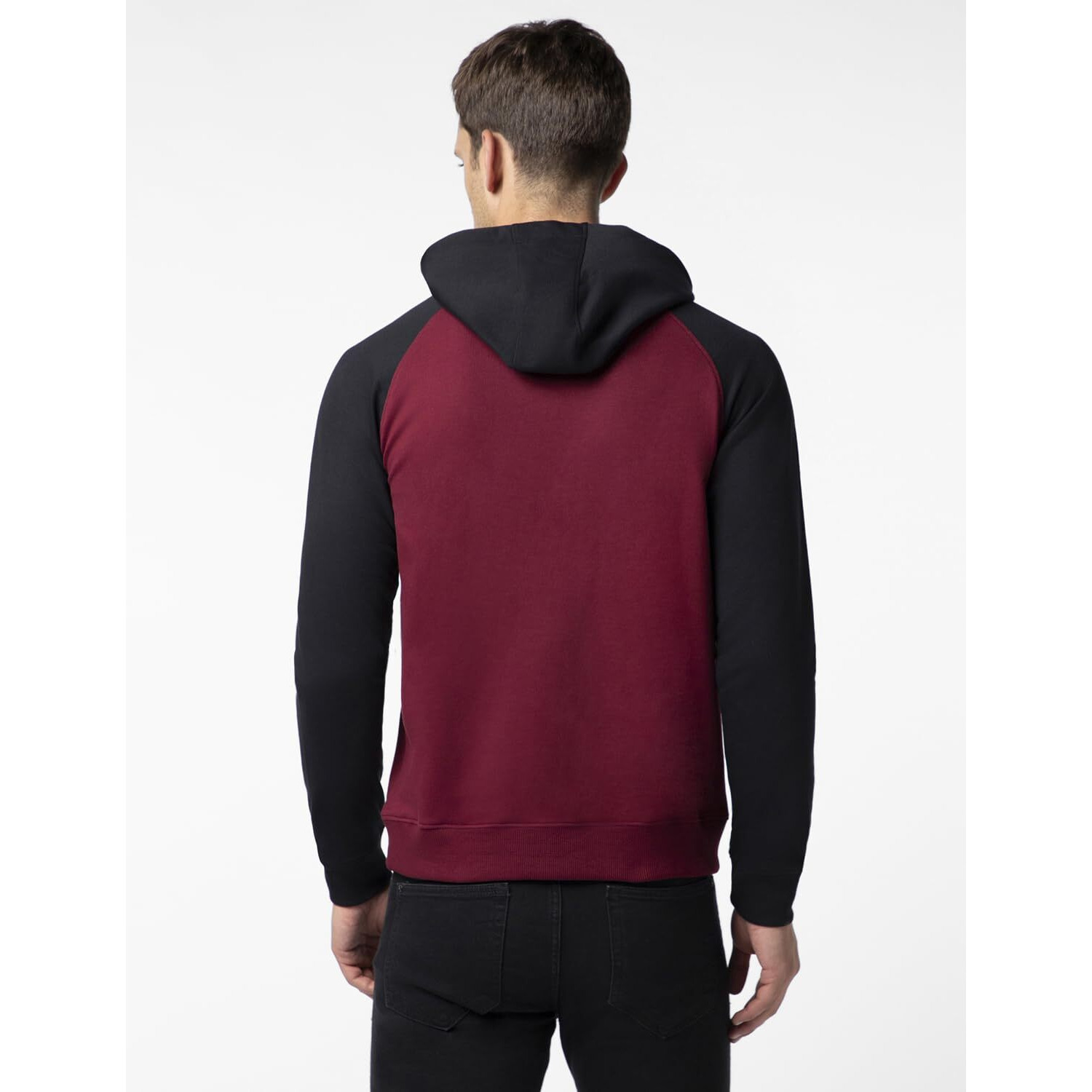 FYLTR Men's Casual Colourblock Raglan Hoodie with Drawstrings - Utility Pockets | Ribbed Hem & Cuff
