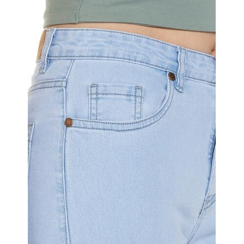 INKD Women's Flared Bootcut Jeans - High-Rise | Enzyme Wash | Classic 5 Pocket Styling (INKSS24WJN-410-Seaside Slate-30)
