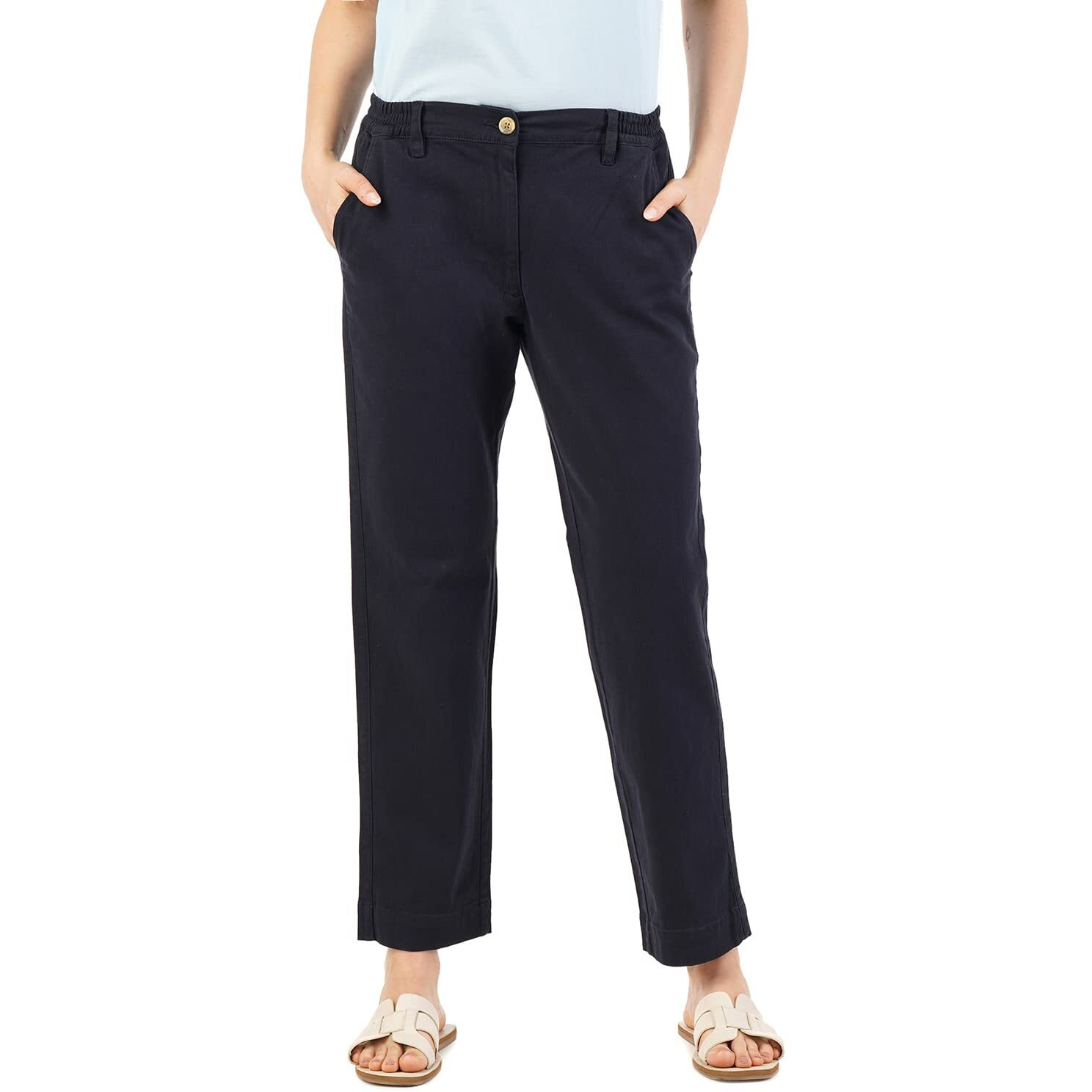 FYLTR Women's Regular Khakis (FYLSS23WP-030_Heavy Navy_28)