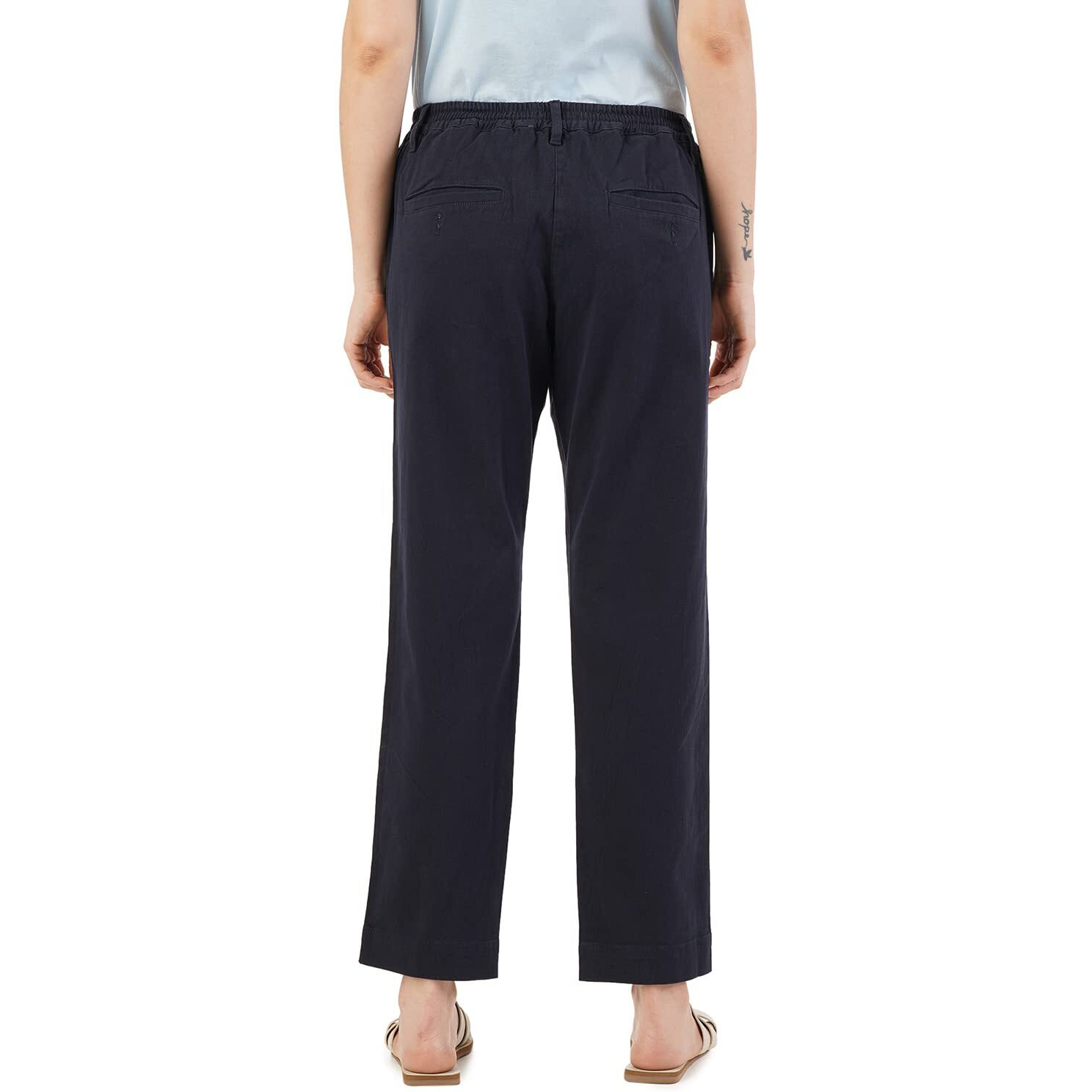 FYLTR Women's Regular Khakis (FYLSS23WP-030_Heavy Navy_28)