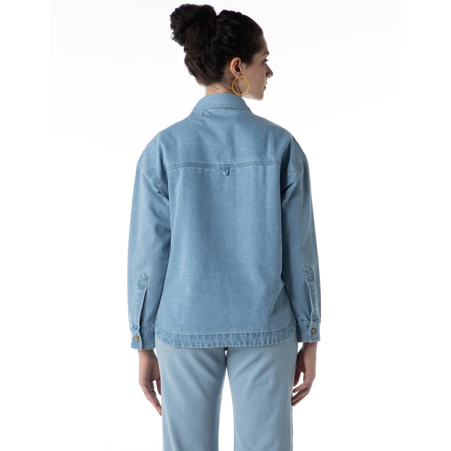 INKD Women's Denim Shacket (INKSS24WSHKT-411_Seaside Slate_M)