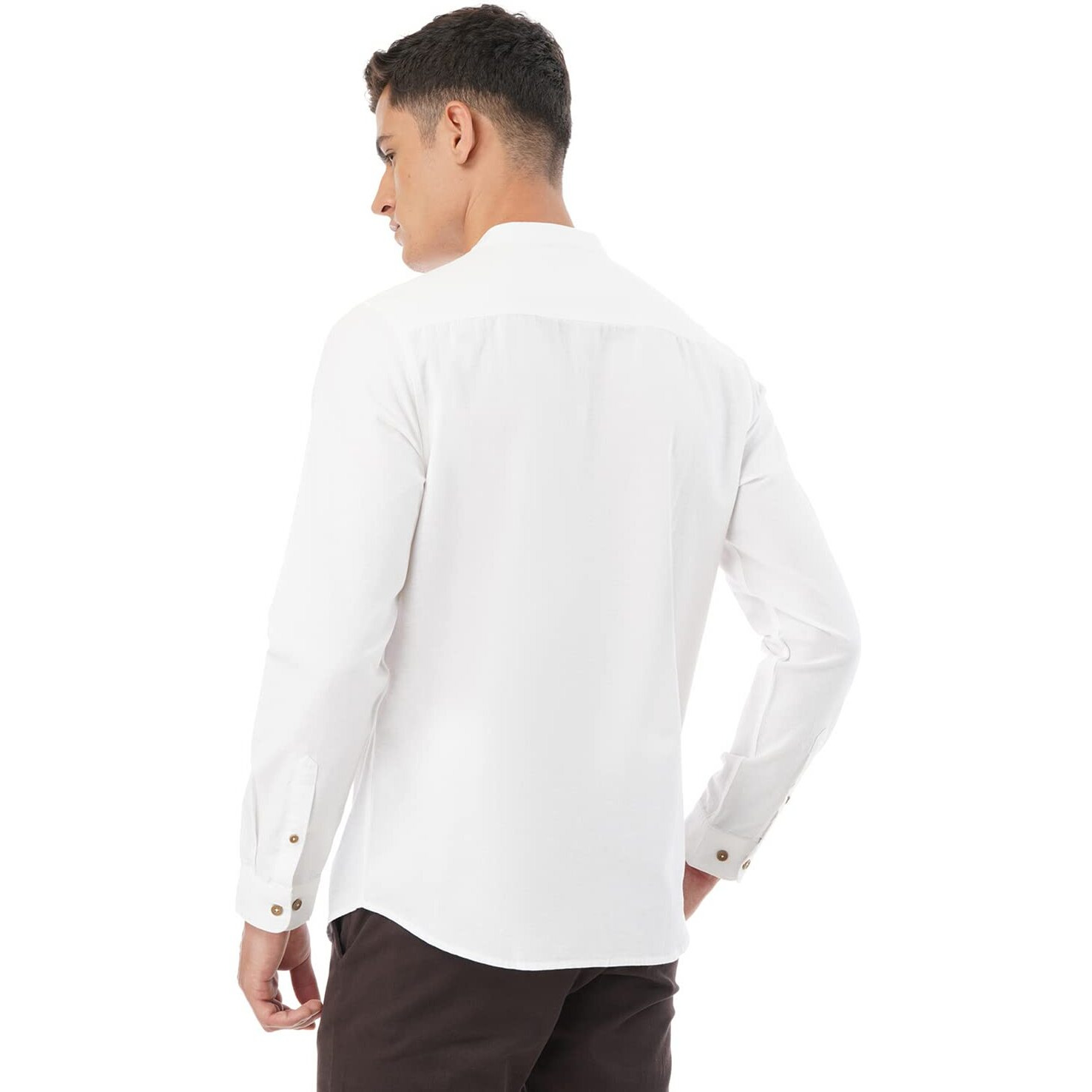 FYLTR Men's Solid Slim Fit 100% Cotton, Linen Look Casual Shirt