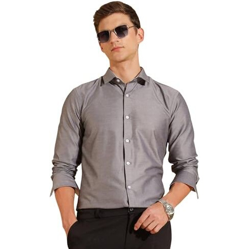Formal Shirts for Men || Shirt for Men || Men Shirt (in, Alpha, M, Onyx Charcoal)