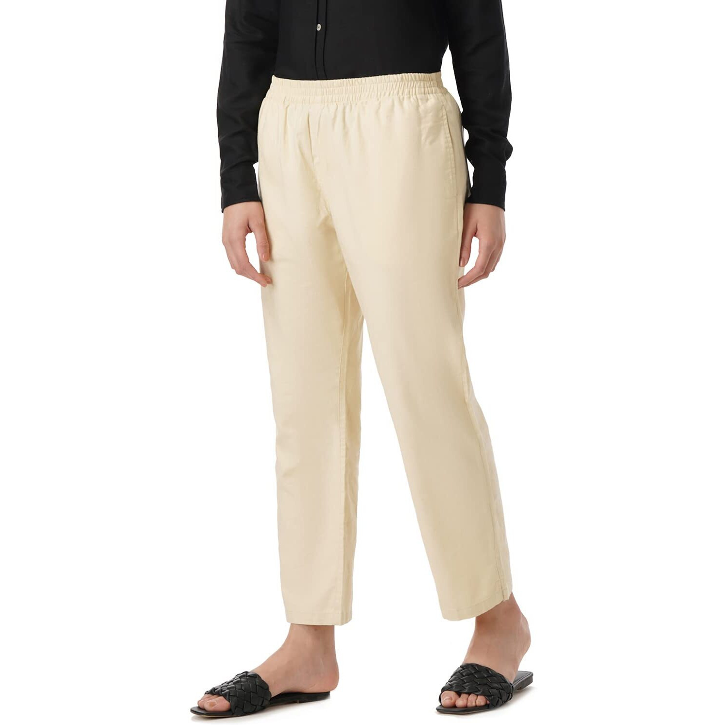 FYLTR Women's Regular Pants (FYLSS23WP-032_Goa Sands_34)