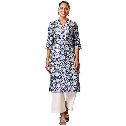 Kurta Set For Women || Women Kurta Set || 2pic Kurta For Women (Kurta 86-90) (Blue, 2XL)