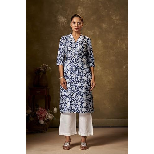 Kurta Set For Women || Women Kurta Set || 2pic Kurta For Women (Kurta 86-90) (Blue, 2XL)