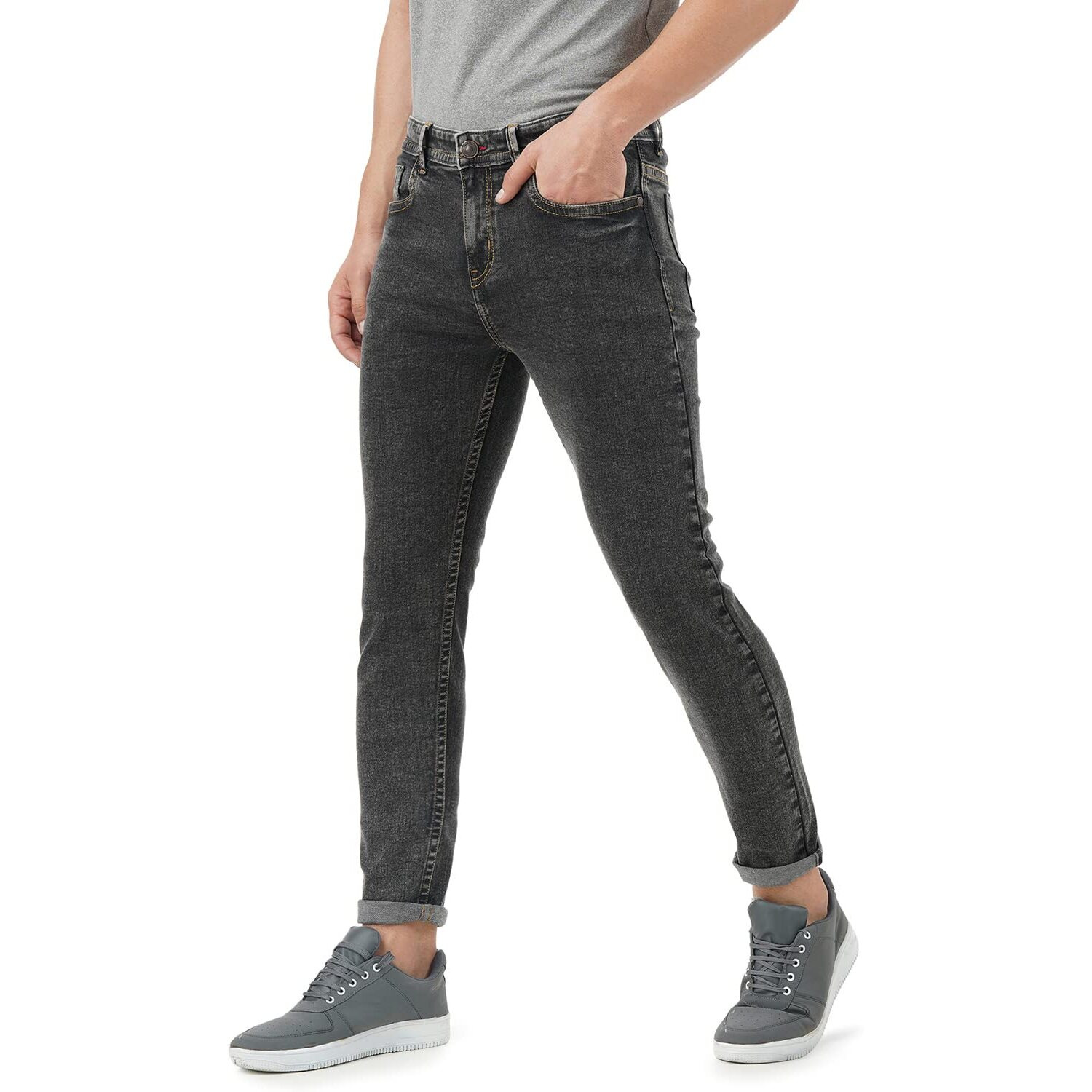 INKD Slim 1050 Men's Jeans (INKSS23MJN-008_Black-Graphite_36)