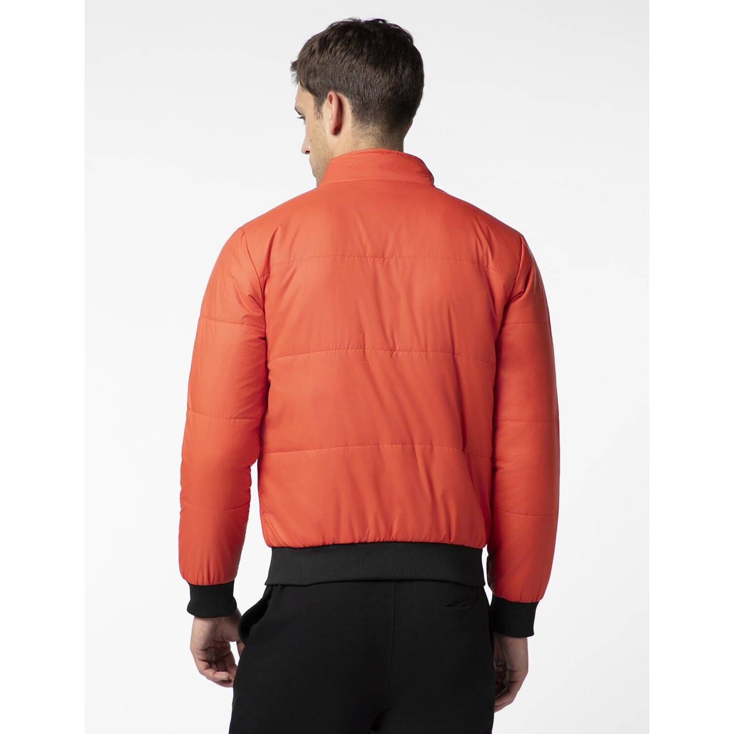 FYLTR Men's Lightweight Winter Puffer Jacket with Contrast Piping Detail - Stand Collar | Full Zipper | Side Pockets | Ribbed Hem & Cuff