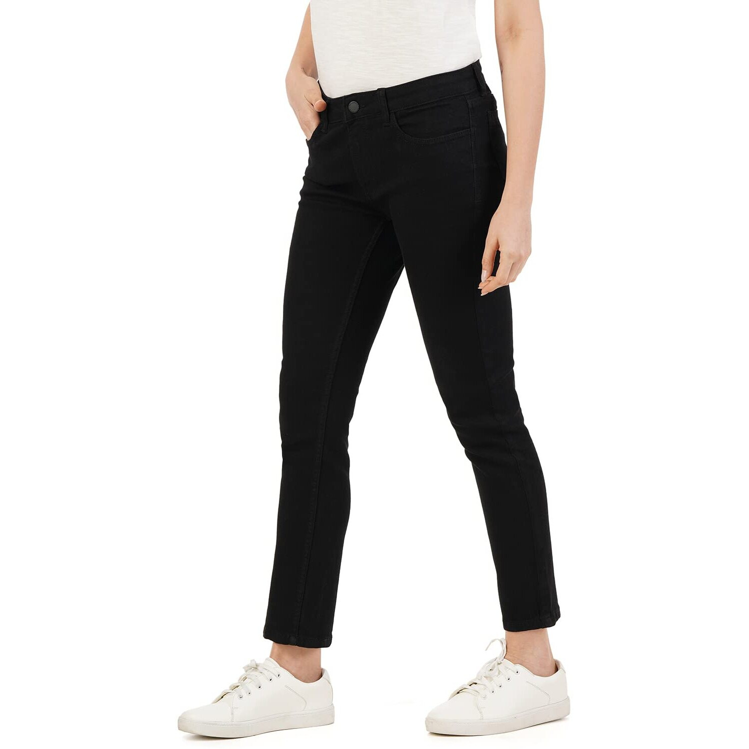 INKD Women's Straight Jeans (INKSS23WJN-022_Super Black_36)