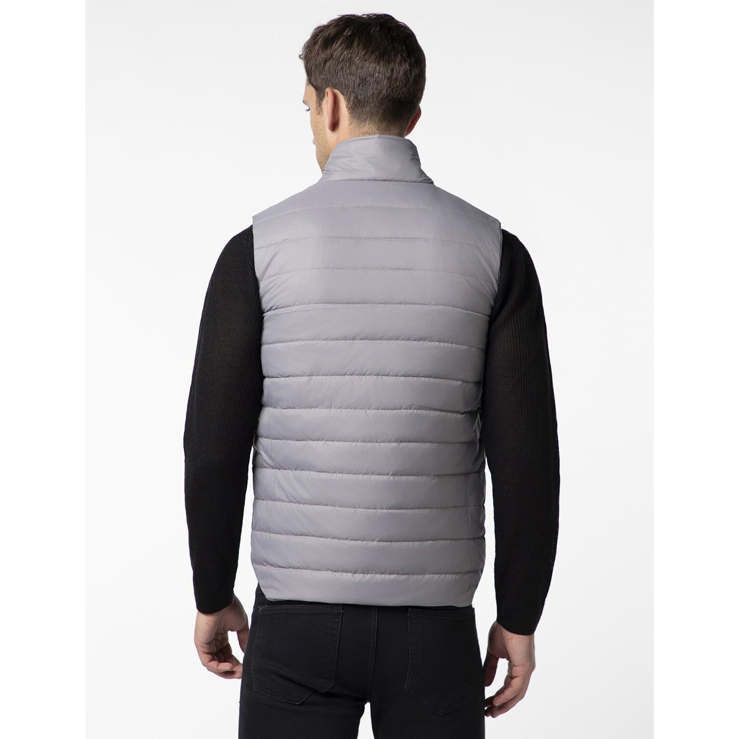 FYLTR Men's Sleeveless Puffer Jacket with Neon Trims - Stand Collar | Full Zipper | Side Pockets | Shaped Hem