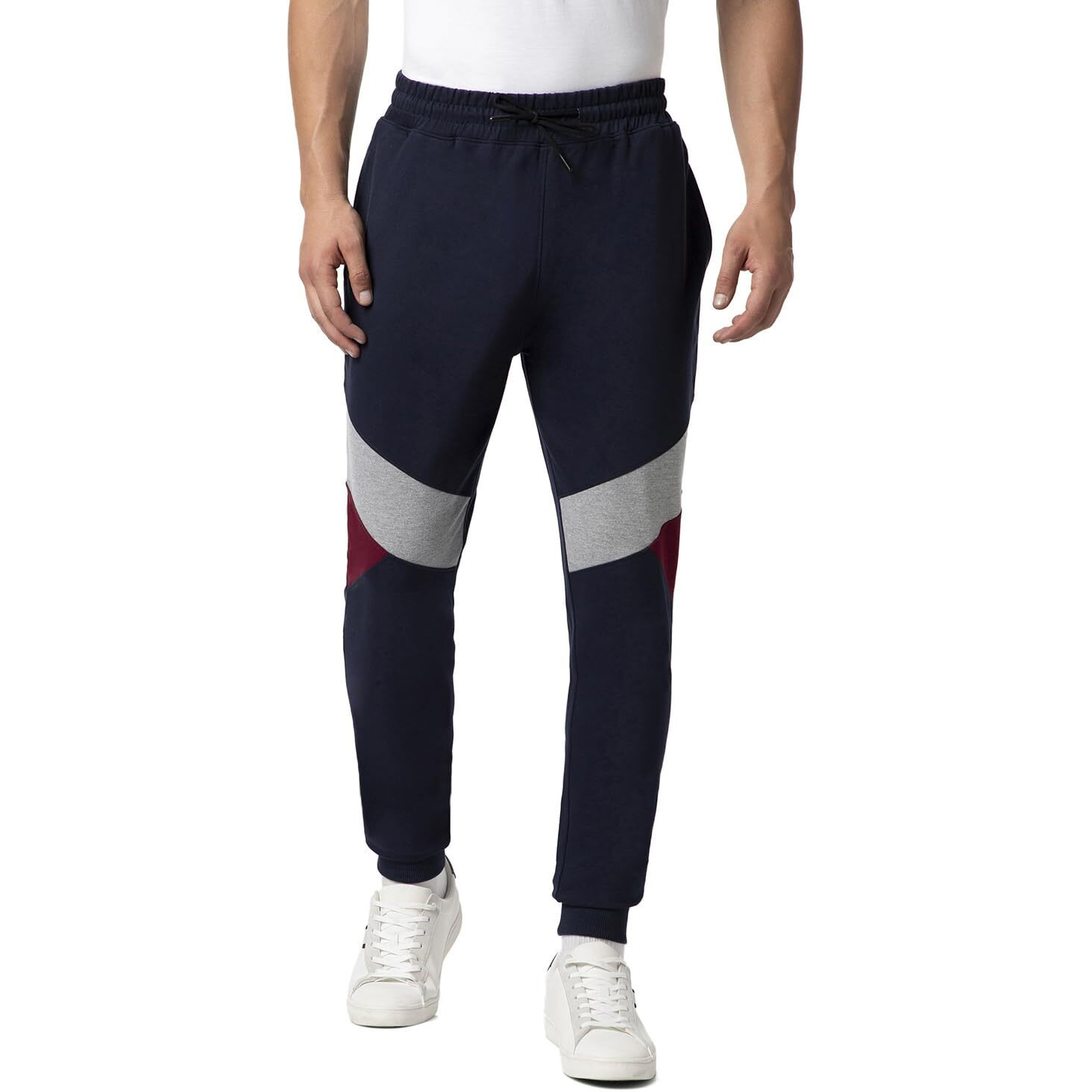 FYLTR Men's Colourblock Joggers with Elasticated Waist and Contrast Drawstrings