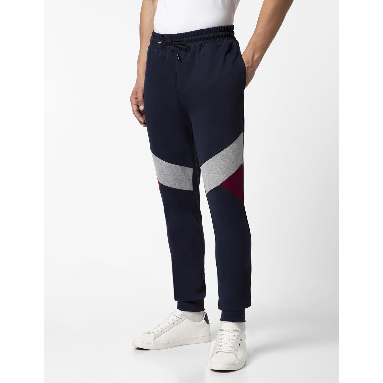 FYLTR Men's Colourblock Joggers with Elasticated Waist and Contrast Drawstrings