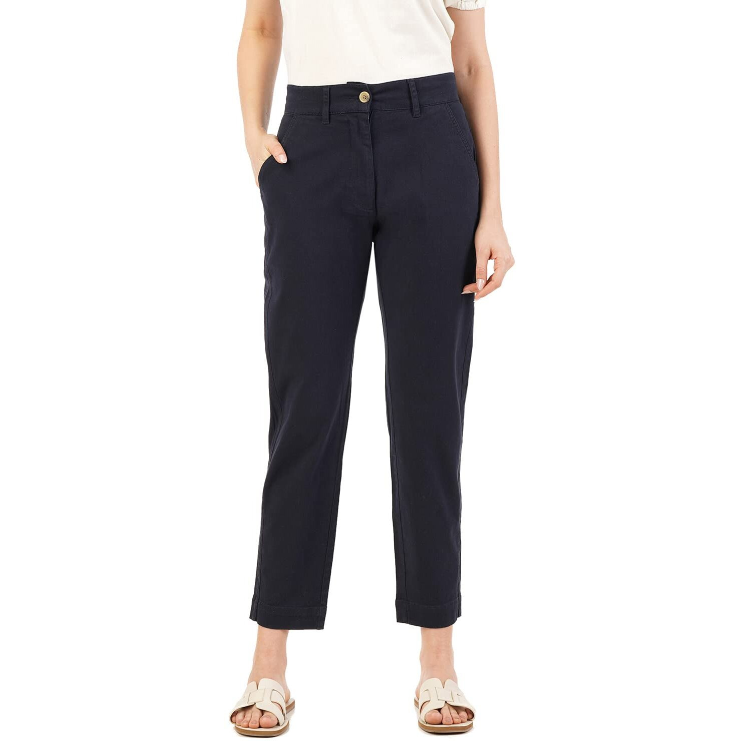 FYLTR Womens Regular Stretch Cotton, Comfortable, Soft Khaki Trousers