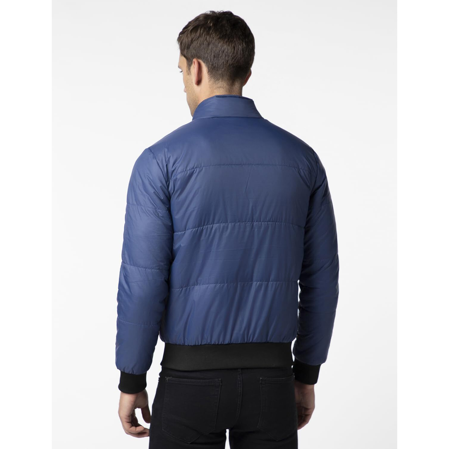 FYLTR Men's Lightweight Winter Puffer Jacket with Contrast Piping Detail - Stand Collar | Full Zipper | Side Pockets | Ribbed Hem & Cuff