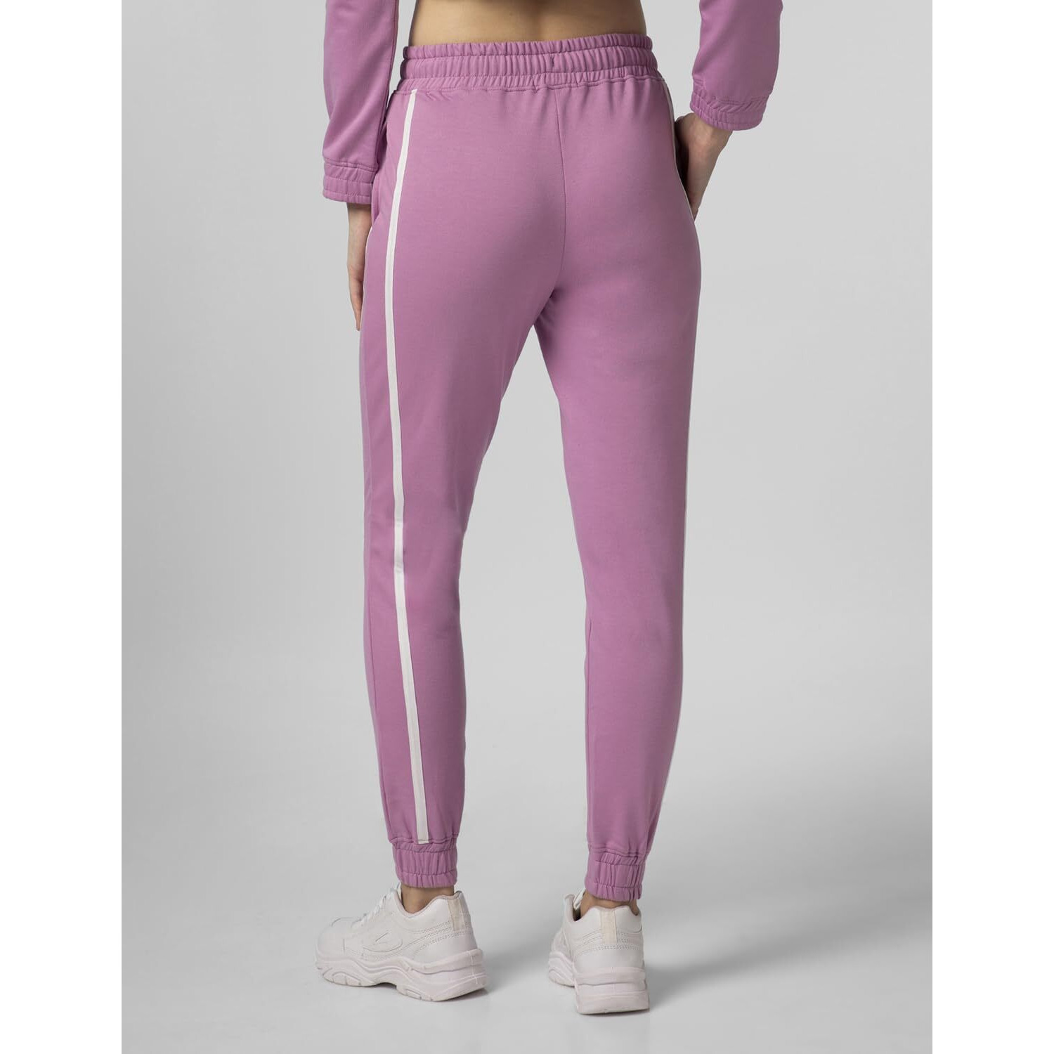 FYLTR Women's Joggers with Side Tape Detailing - Elasticated Waistband | Contrast Drwacord | Elastic Hem