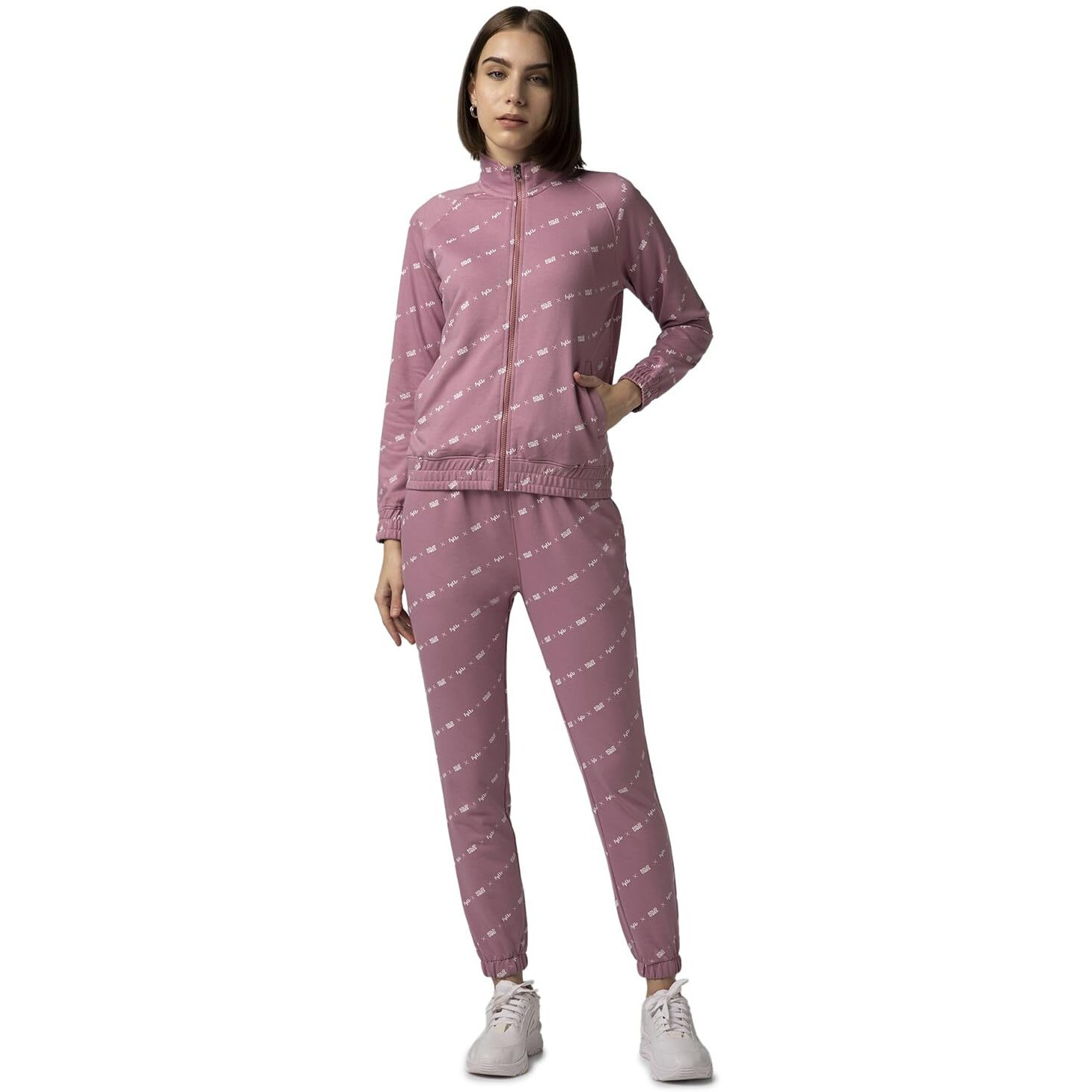 FYLTR Women's Stand Collar Jacket & Jogger Co-ord Set - Full Zipper | Contrast Drawstring | Utility Pockets |Rib Hem & Cuff