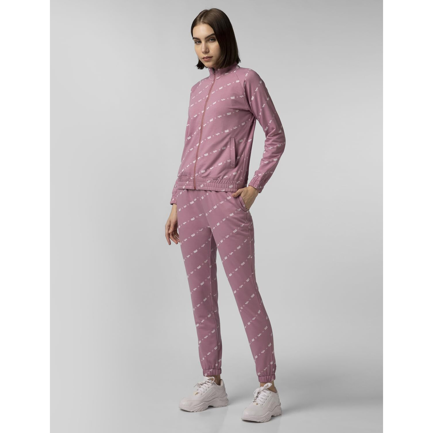 FYLTR Women's Stand Collar Jacket & Jogger Co-ord Set - Full Zipper | Contrast Drawstring | Utility Pockets |Rib Hem & Cuff