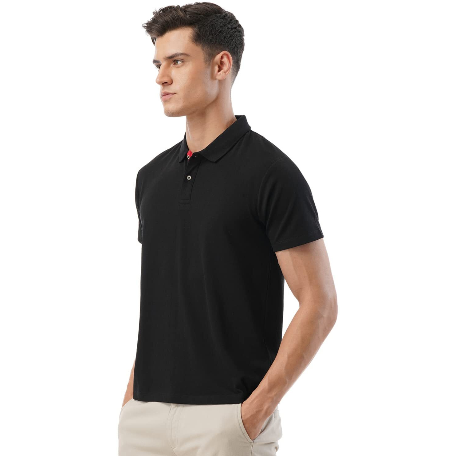 FYLTR Men's Solid Regular Fit Polo Shirt (FYLSS23MP-005_Black Beauty M)