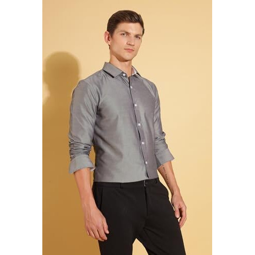 Formal Shirts for Men || Shirt for Men || Men Shirt (in, Alpha, L, Onyx Charcoal)
