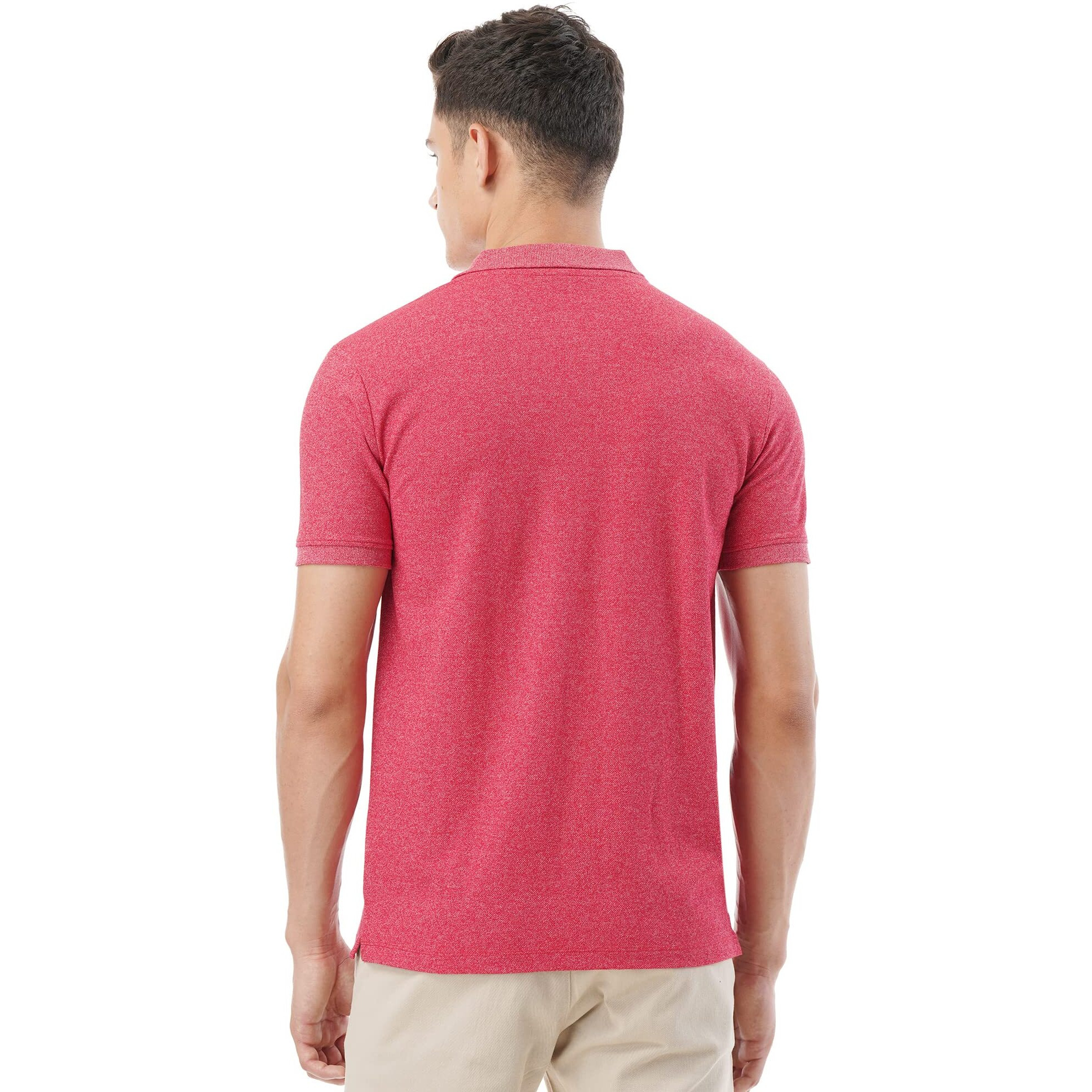 FYLTR Men's Solid Regular Fit Polo Shirt (FYLSS23MP-008_Red Rage L)