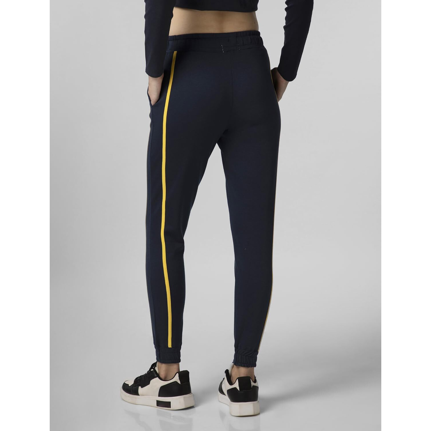FYLTR Women's Joggers with Side Tape Detailing - Elasticated Waistband | Contrast Drwacord | Elastic Hem