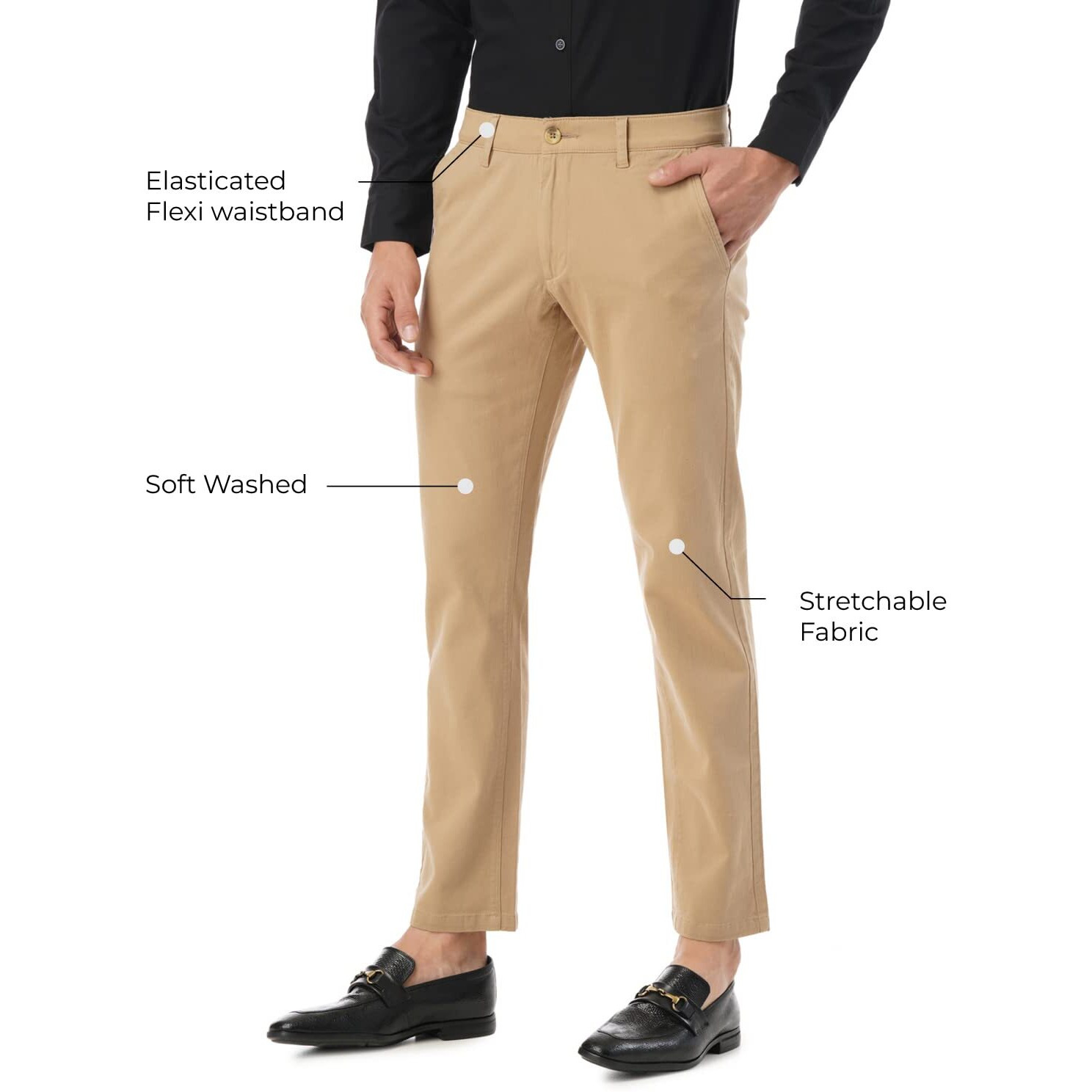 FYLTR Men's Regular Khakis (FYLSS23MK-004_Golden Mirage_30)