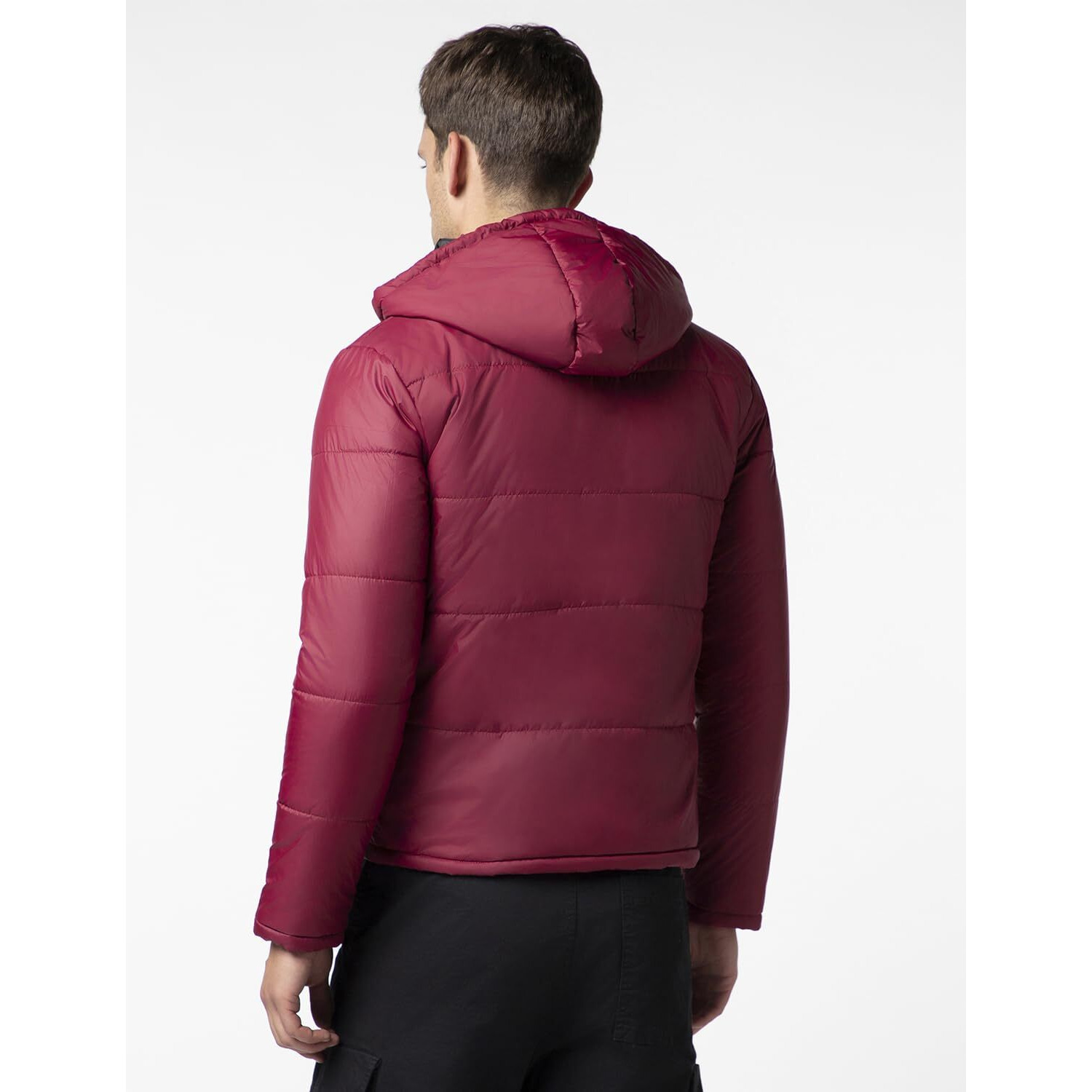 FYLTR Men's Lightweight Winter Puffer Jacket with Stand Collar & Hood- Full Zipper | Side Pockets | Front Patch Pockets with Snap Button