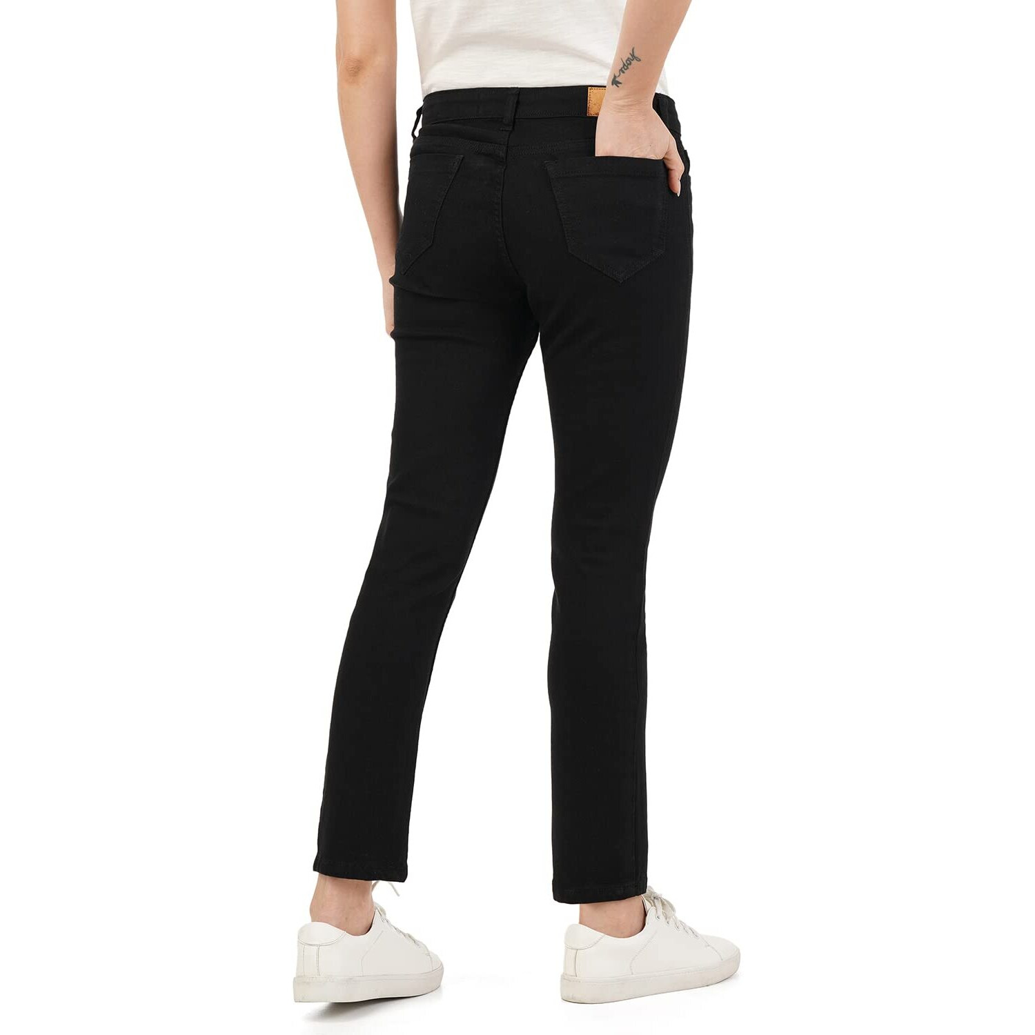 INKD Women's Straight Jeans (INKSS23WJN-022_Super Black_28)